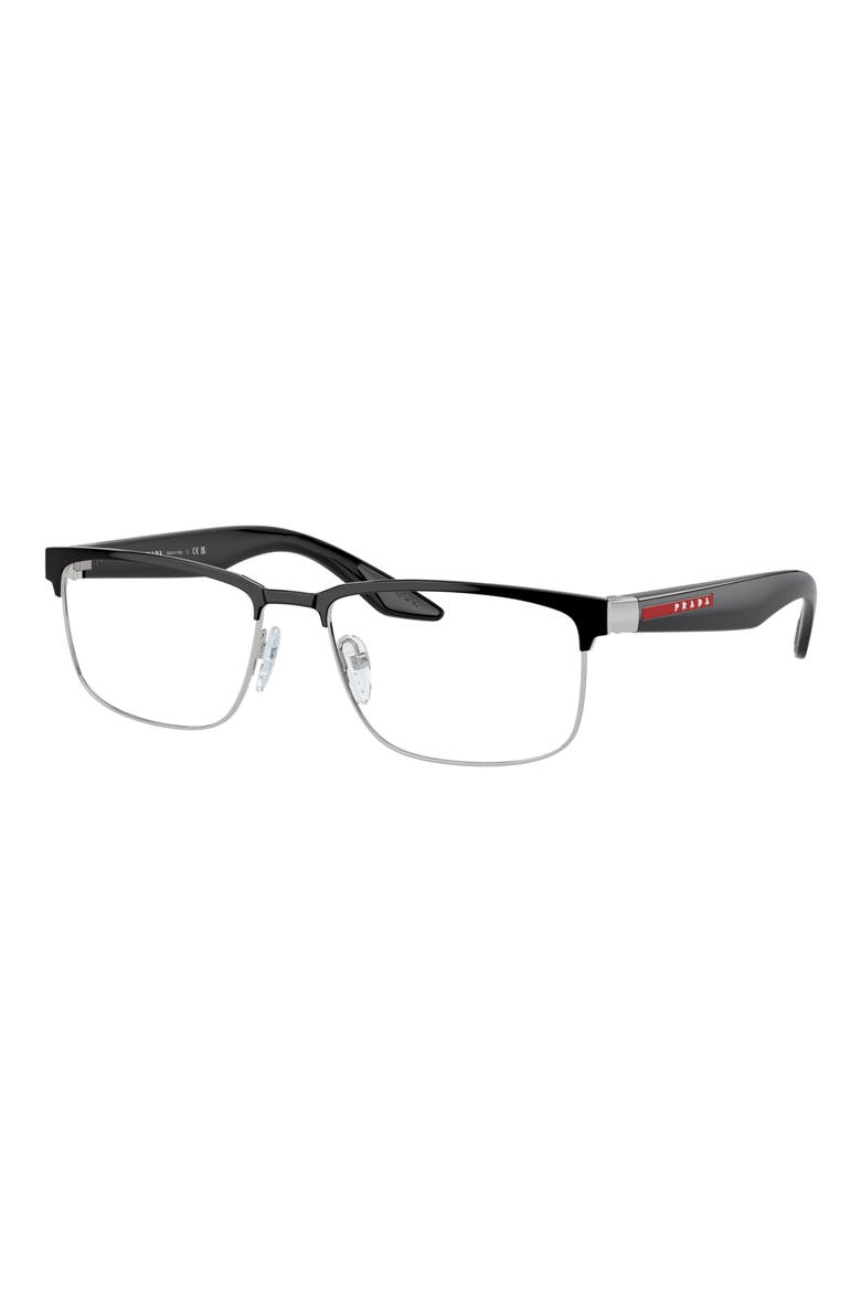 56mm Rectangular Optical Glasses, Alternate, color, BLACK