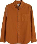Schott NYC Heather Flannel Long Sleeve Button-Up Shirt