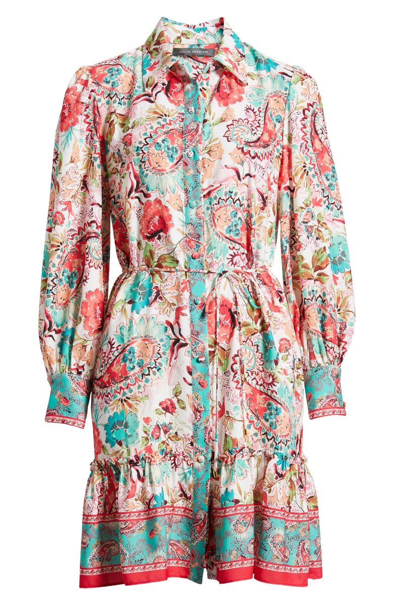 Julia Jordan Floral Long Sleeve Shirtdress, Main, color, 