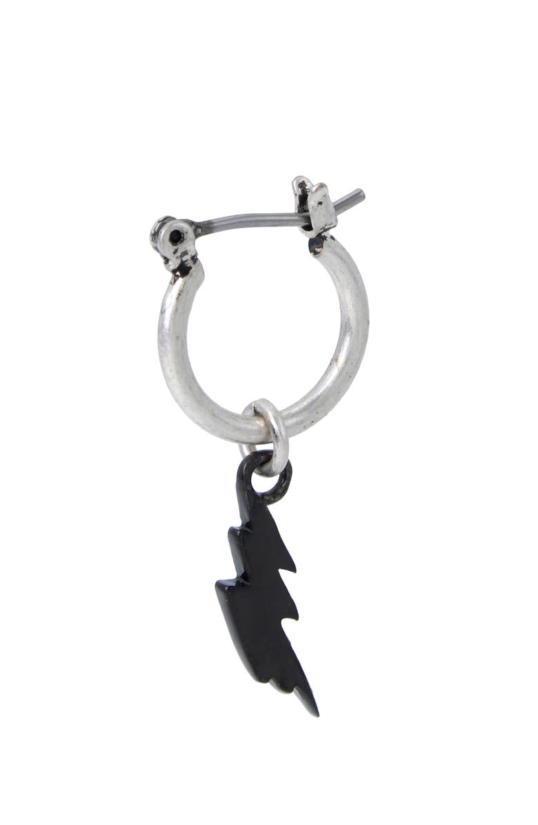 AllSaints Men's Single Lightning Bolt Drop Huggie Earring, Main, color, 
