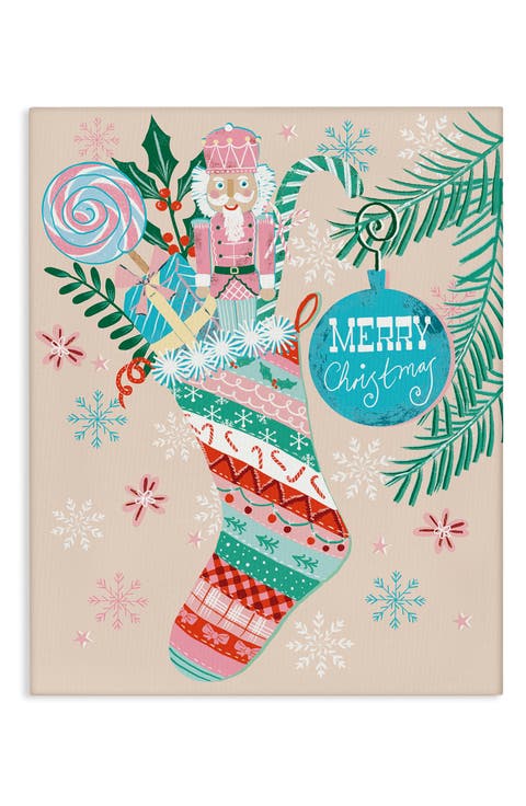 Festive Stockings Canvas Wall Art