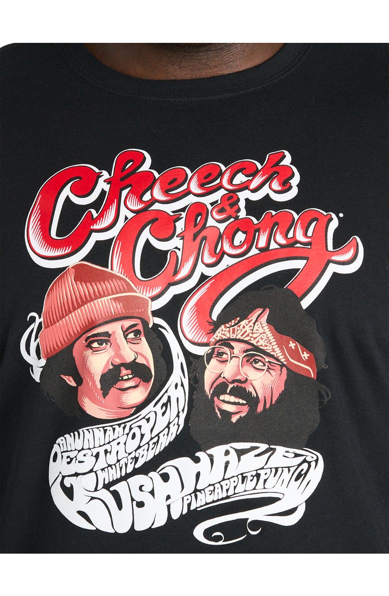 True Nation by DXL Big & Tall Cheech And Chong Rush Haze Graphic Tee, Alternate, color, Black