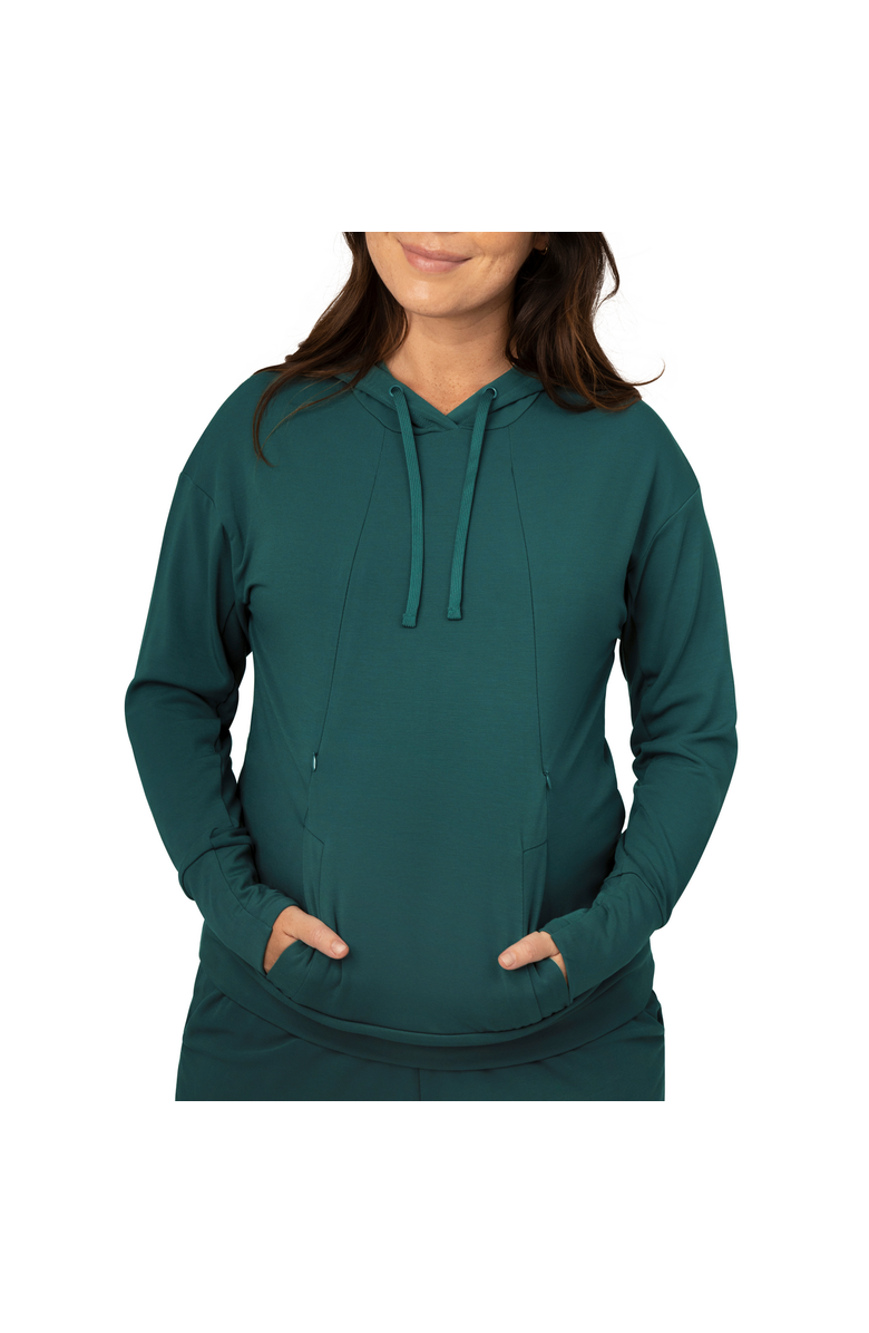Kindred Bravely Maternity & Nursing Hoodie, Main, color, Evergreen