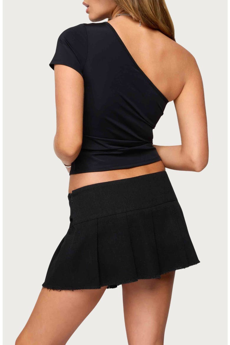 Gayla One-Shoulder Crop Top, Alternate, color, BLACK