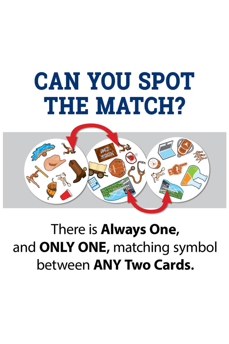 Texas Longhorns Spot It! Card Game, Alternate, color, Multicolor