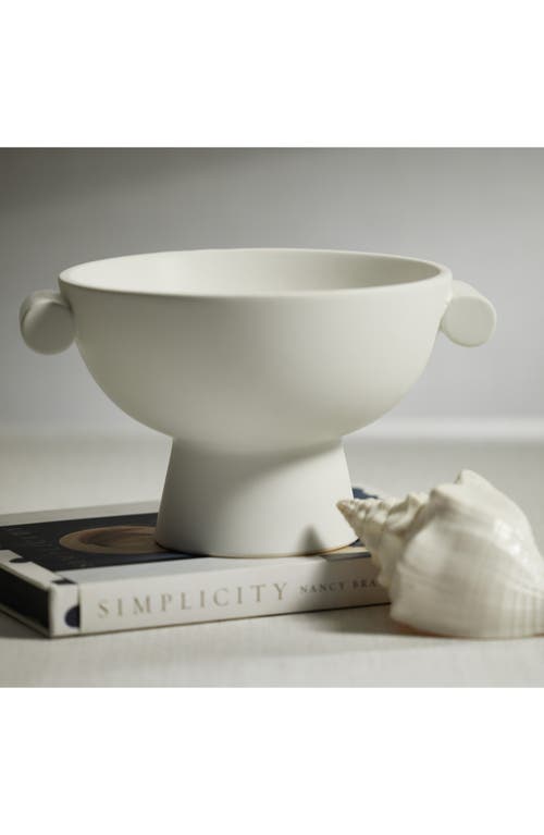 Zodax Braga Matte Ceramic Bowl In White