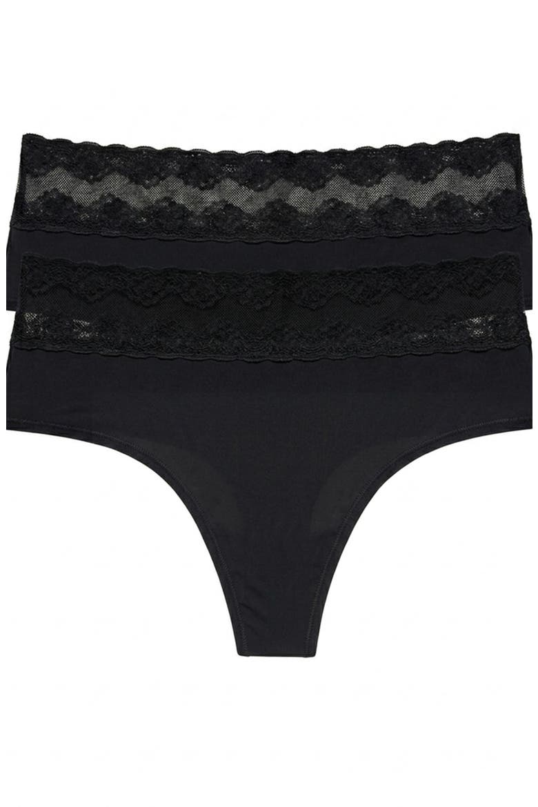 Bliss Perfection One Size High Rise Thong 2-Pack, Main, color, Black