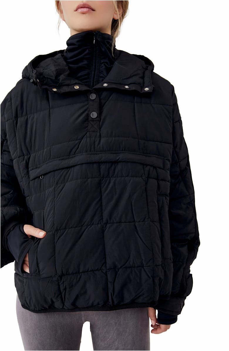 FP Movement by Free People FP Movement FP Movement Pippa Water Resistant Packable Pullover, Alternate, color, Black