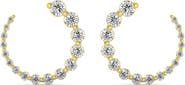 Bliss Diamond 1 1/2Ct Graduated Diamond Circle Earrings 14k Gold Journey Studs Lab Grown