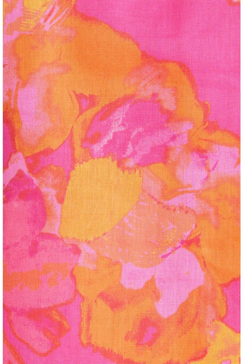 Elaris Zoie Floral Ruffle Cotton Top, Alternate, color, FUCHSIA ORANGE MULTI