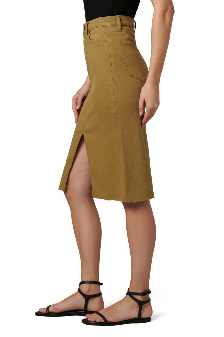 The Joplin Raw Hem Midi Denim Skirt, Alternate, color, GOTHIC OLIVE