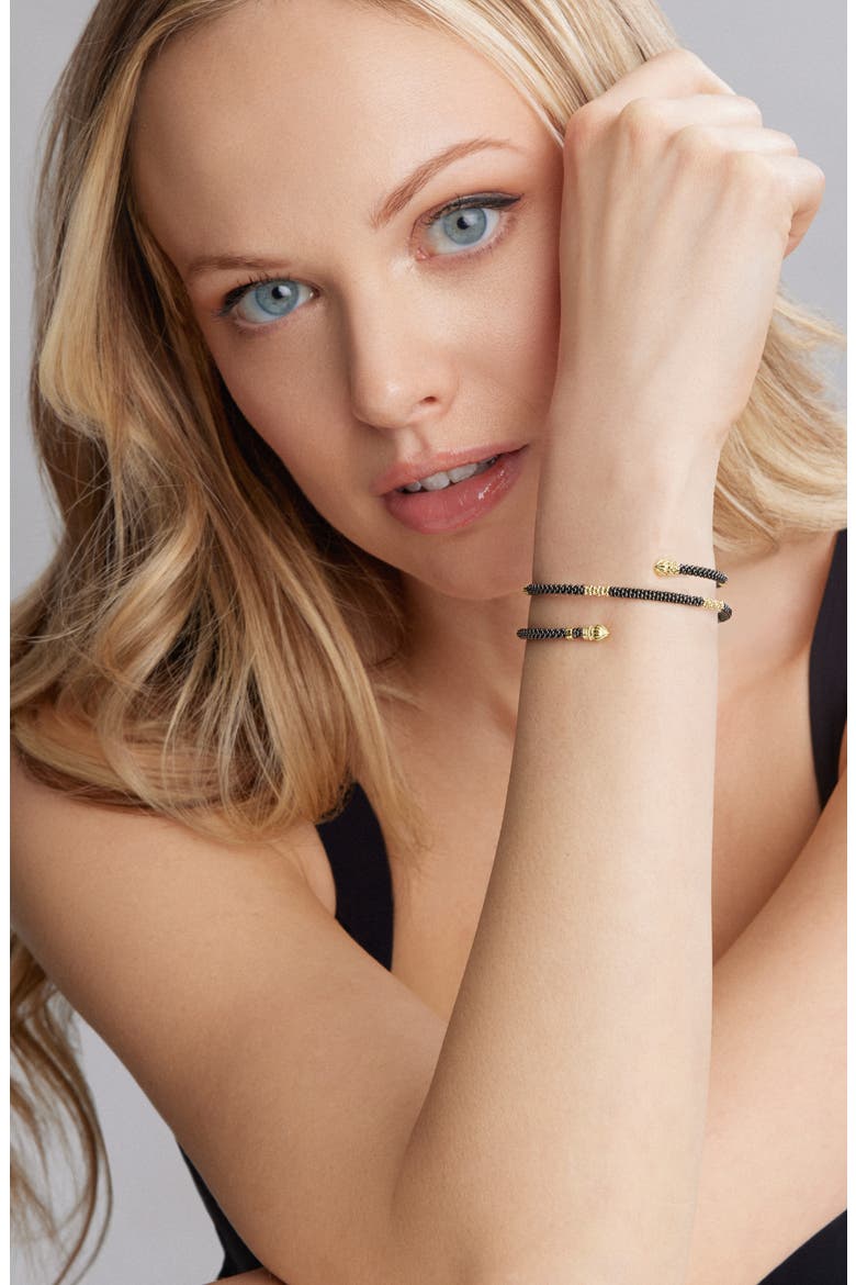 Gold & Black Caviar Coil Bracelet, Alternate, color, GOLD