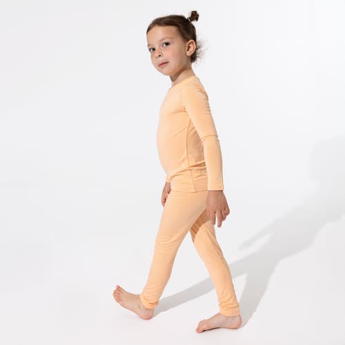 Bellabu Bear Kids' Peach Fuzz Set Of 2 Piece Pajamas In Peach Fuzz