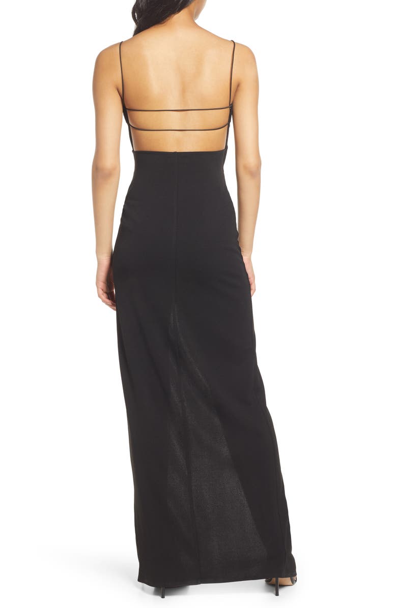 LNL Surplice Open Back Tulip Hem Gown, Alternate, color,