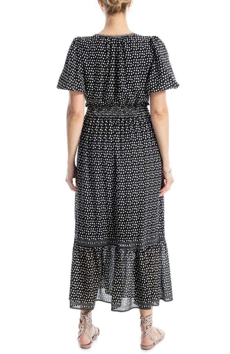 MAX STUDIO Bubble Sleeve Tiered Maxi Dress, Alternate, color,