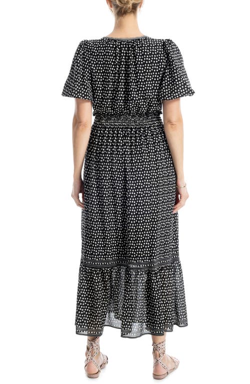 MAX STUDIO MAX STUDIO BUBBLE SLEEVE TIERED MAXI DRESS