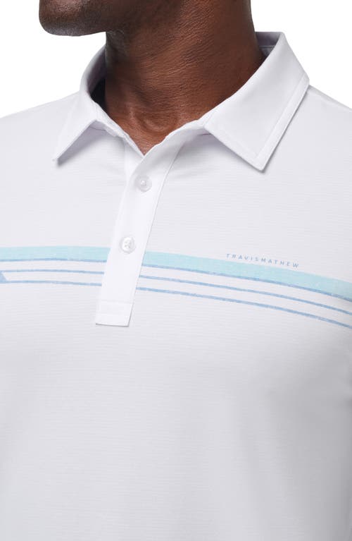 Travismathew Course Mapper Long Sleeve Polo In White