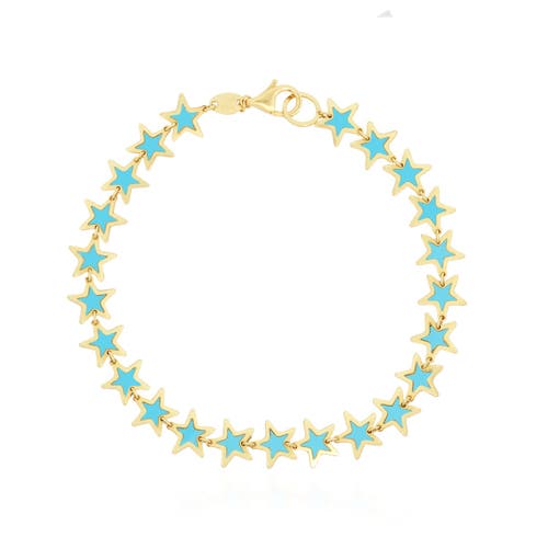 The Lovery Fine Jewelry Turquoise Star Bracelet In Blue