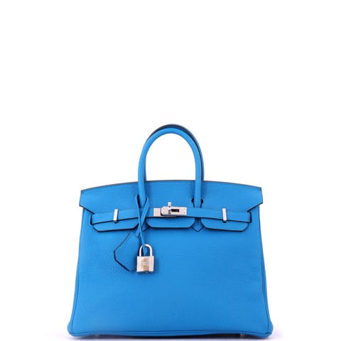 Birkin Handbag Blue Togo with Palladium Hardware 25