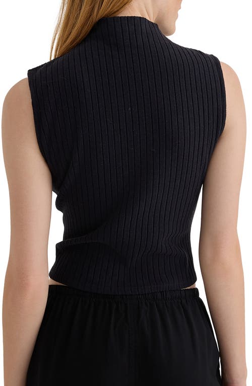 Bella Dahl Sleeveless Mock Neck Top In Black