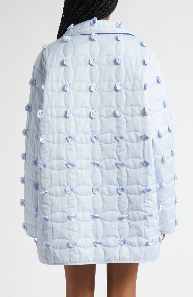 Tanner Fletcher Gender Inclusive Arnie Rosette Embellished Quilted Jacket, Alternate, color, Light Blue