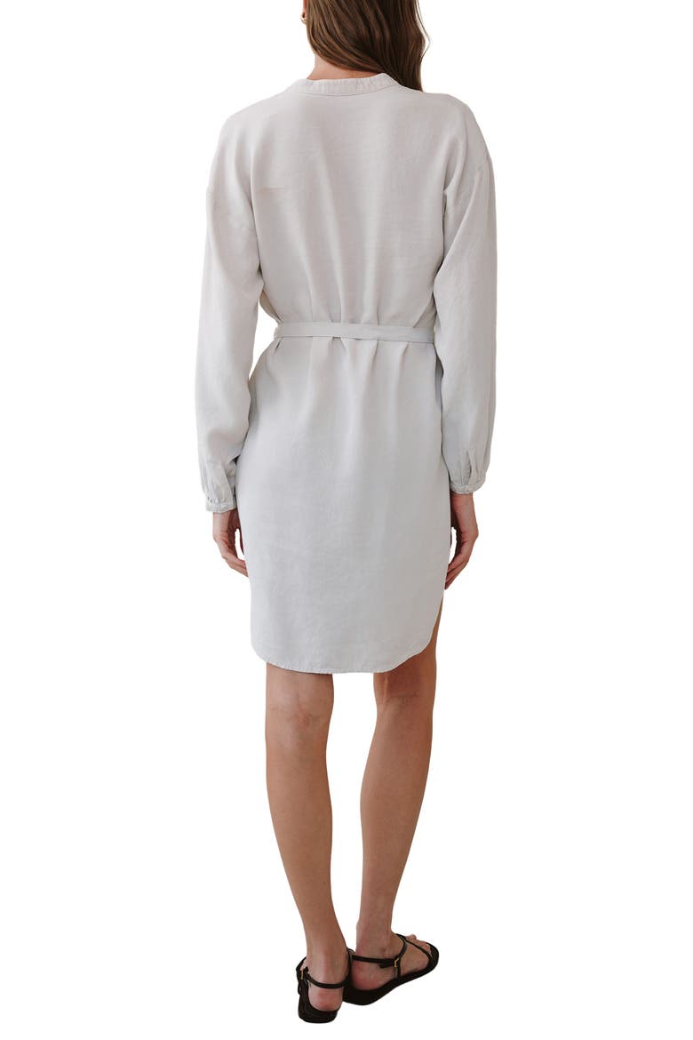 Long Sleeve Belted Minidress, Alternate, color, IVORY STONE