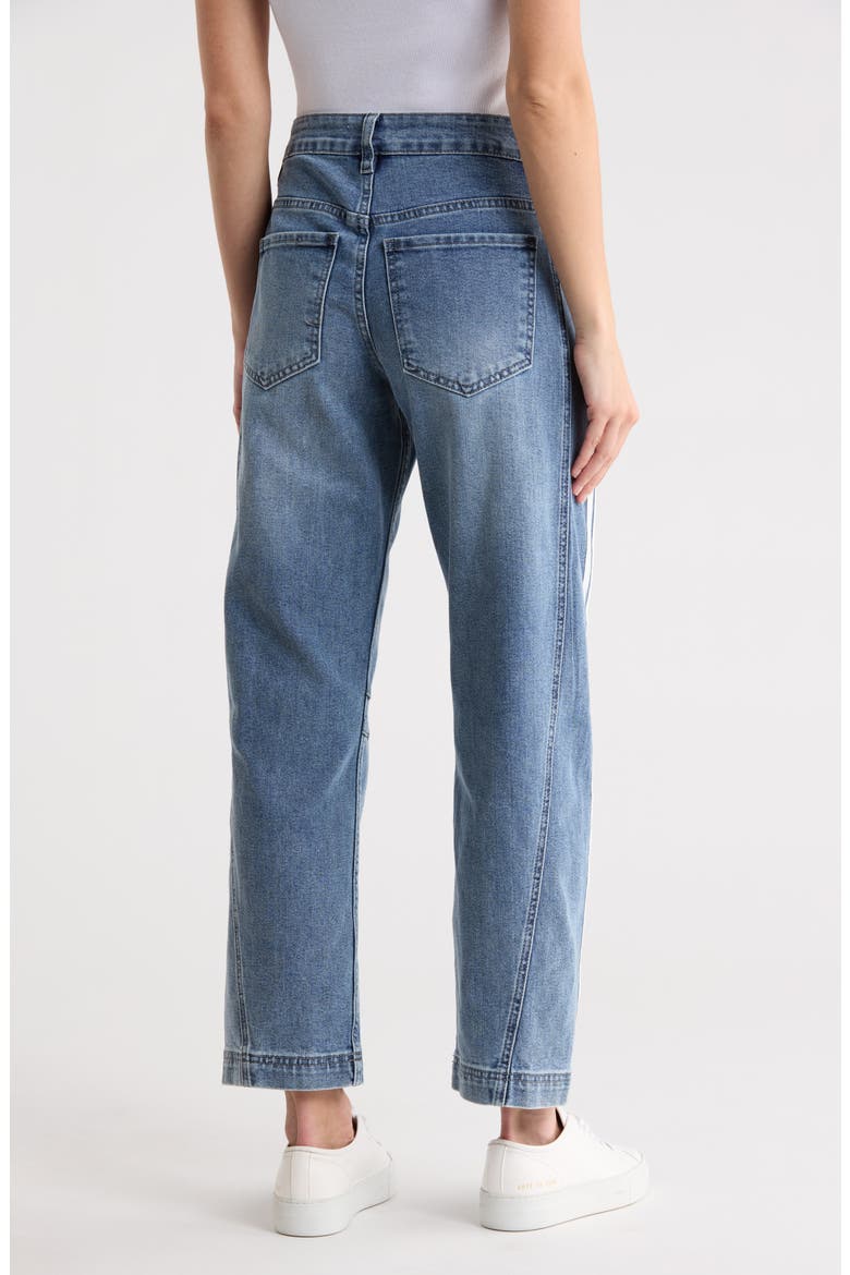 Harley Ultra High Waist Stripe Barrel Leg Jeans, Alternate, color, SWANSEA
