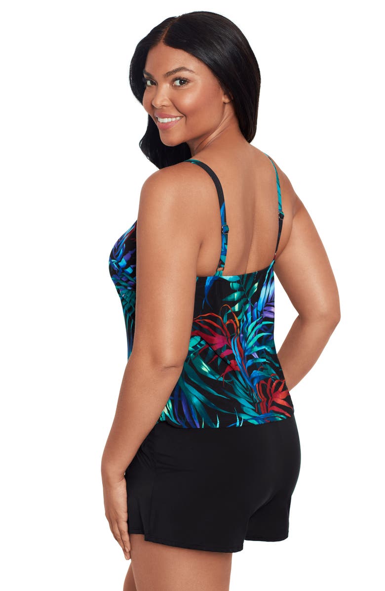 Trimshaper Farrah Scoopneck Swim Romper with Pockets, Alternate, color, Fern Forest