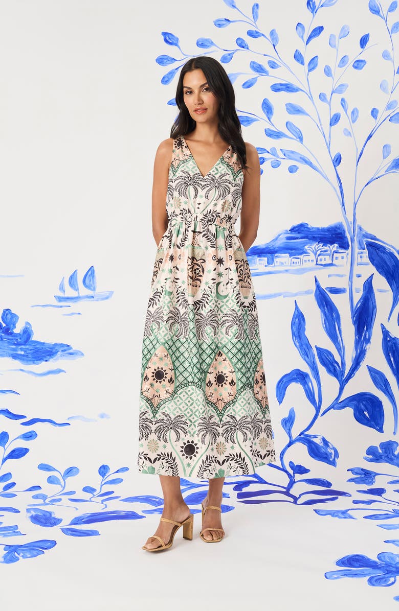 Maggy London Sleeveless Midi Dress, Alternate, color, 