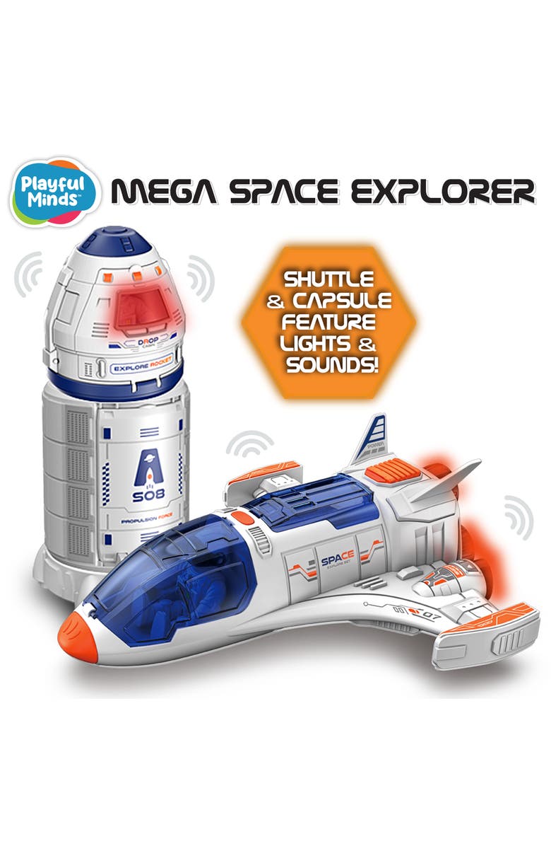 Playful Minds Mega Space Explorer 15 Piece Spaceship Toy Playset, Alternate, color, 
