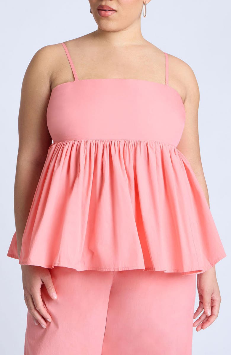 ELOQUII Smocked Flare Camisole, Main, color, 