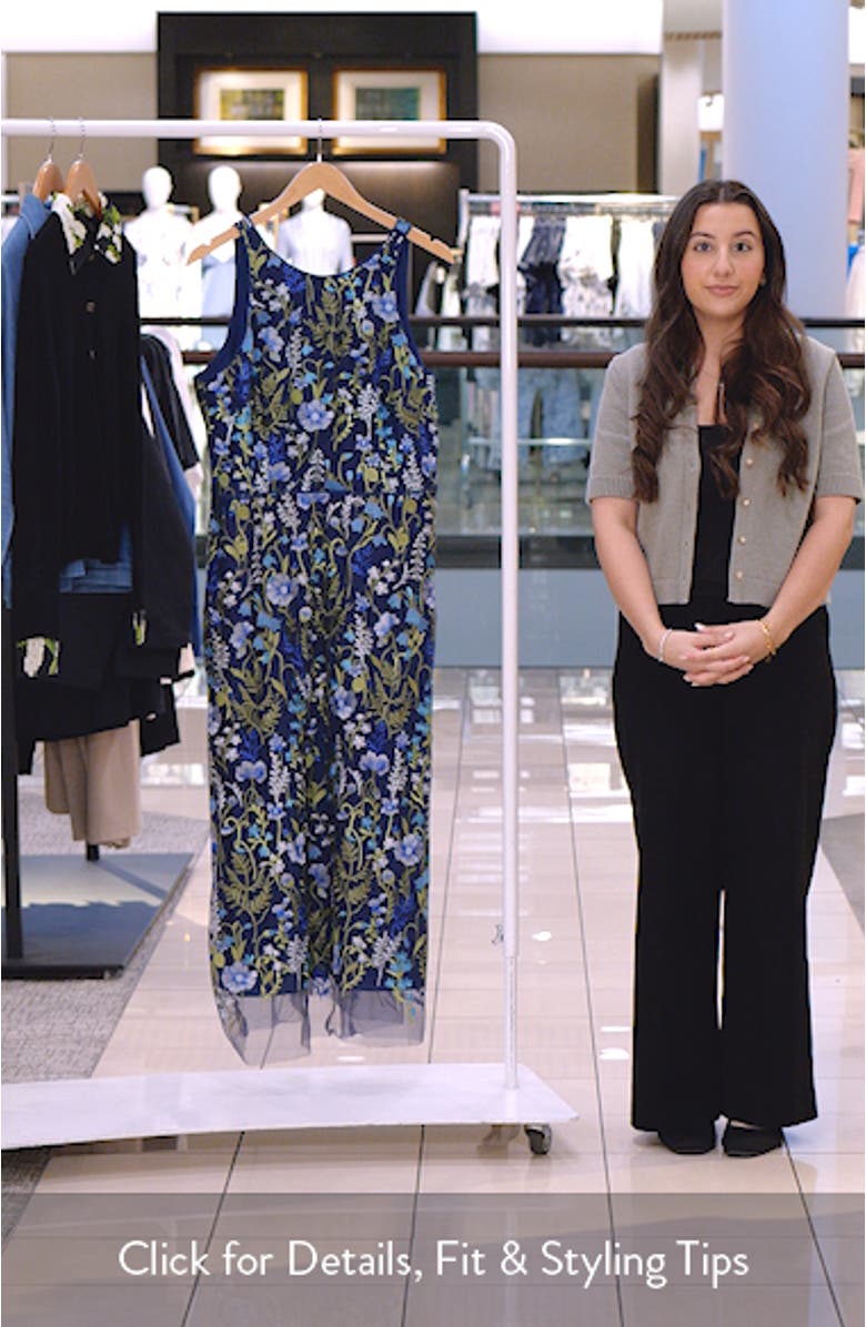 Embroidered Floral Halter Neck Dress, sales video thumbnail