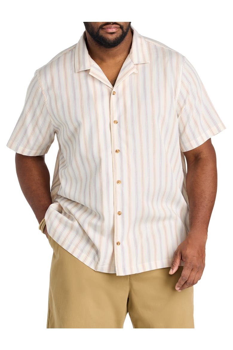 Big & Tall Striped Camp Shirt, Main, color, SAIL WHITE
