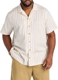Nautica Big & Tall Striped Camp Shirt