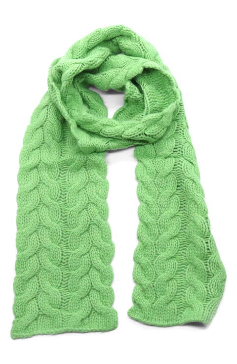 Chunky Cable Knit Lambswool Blend Scarf