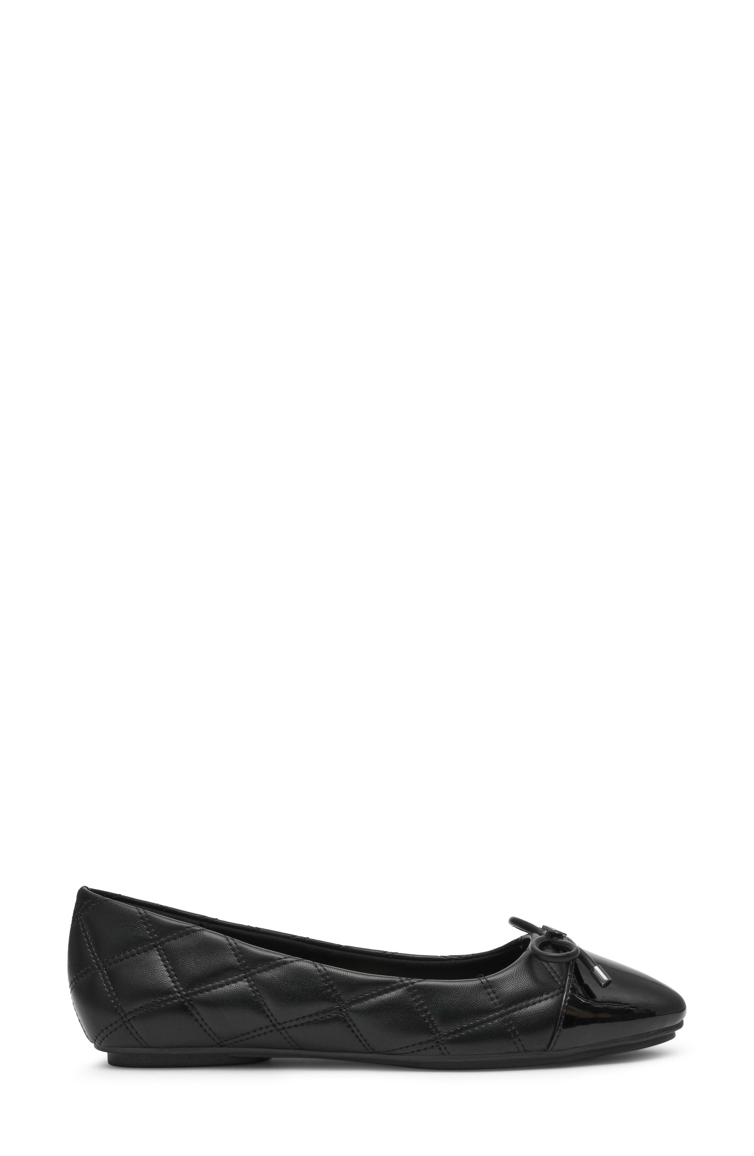 Anne Klein Leyton Cap Toe Ballet Flat, Alternate, color, Black Pu