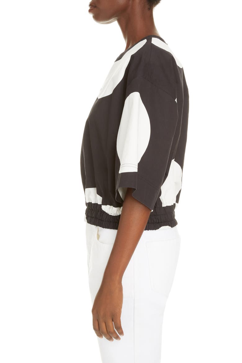 Carta Dot Crop Cotton Top, Alternate, color, BLACK