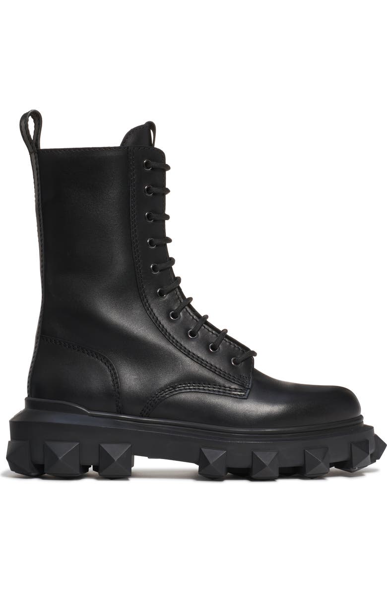 Valentino Garavani Trackstud Combat Boot, Alternate, color,