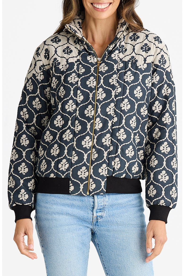 Thembie Quilted Bomber Jacket, Main, color, MOONLIGHT PAISLEY
