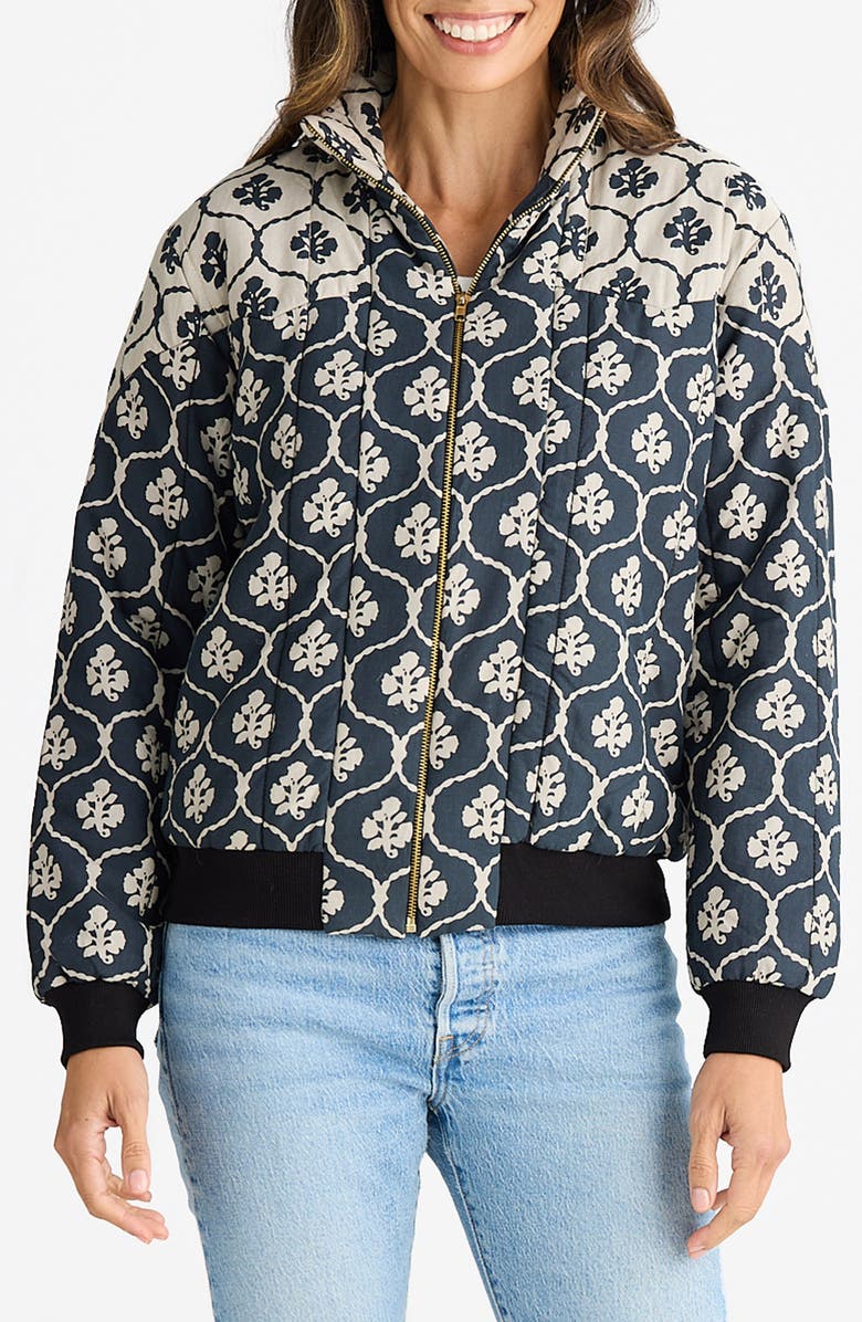 Talisman the Label Thembie Quilted Bomber Jacket, Main, color, Moonlight Paisley