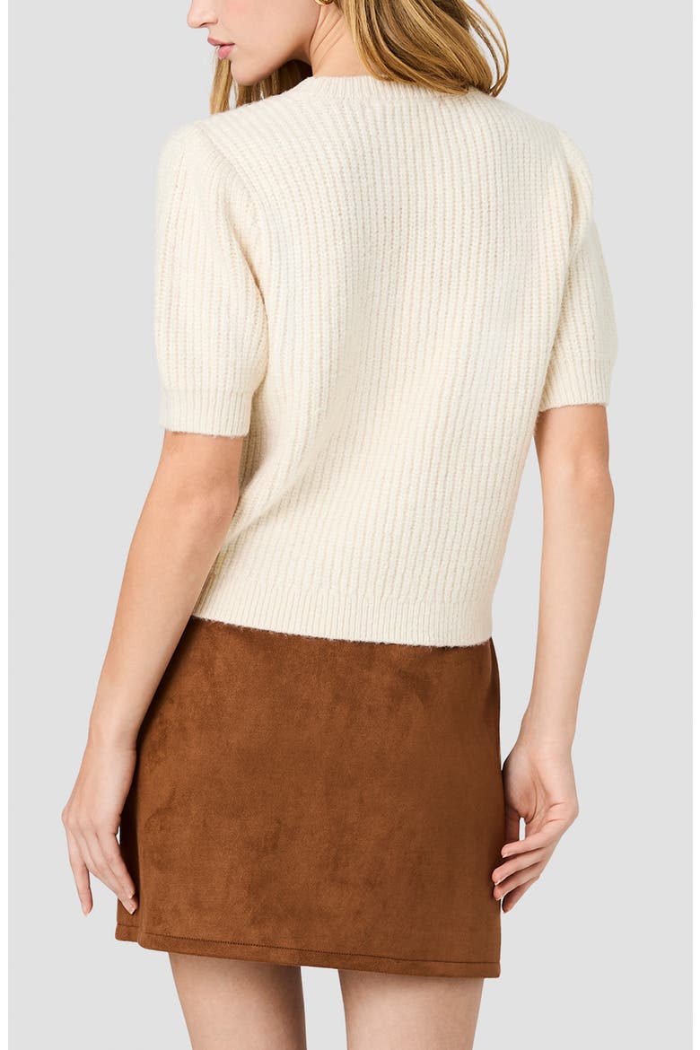 Wesley Puff Sleeve Cable Knit Sweater, Alternate, color, PORCELAIN CREAM