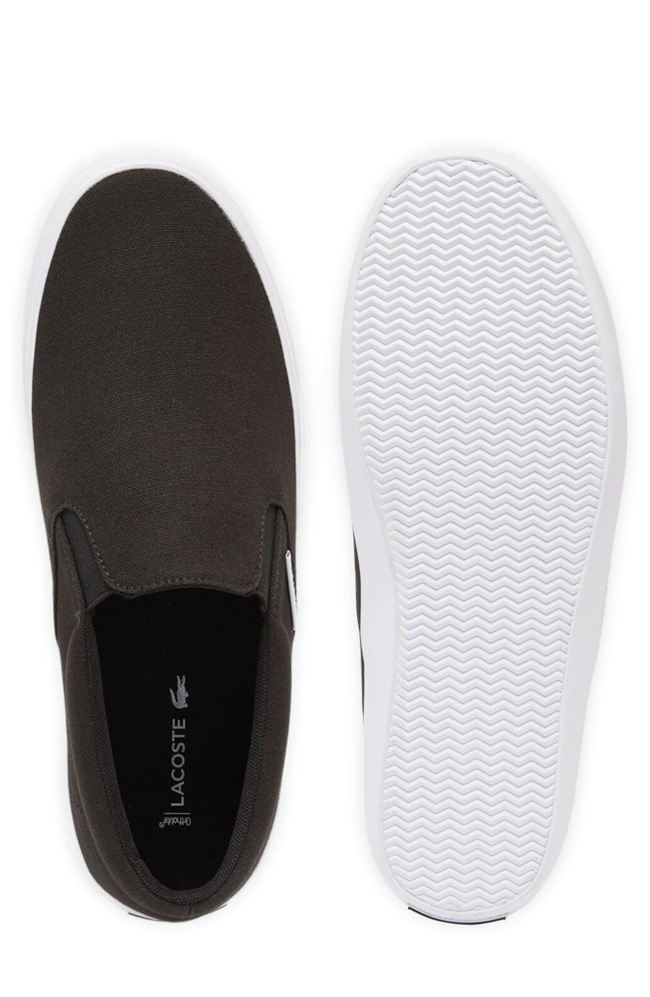 Lacoste Slip-On Sneaker, Alternate, color, Black/ White
