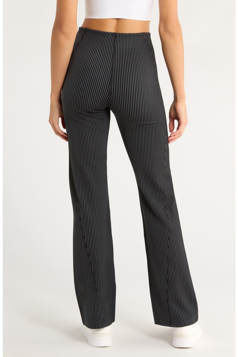 All Day Ribbed High Waist Pants, Alternate, color, BLACK/ ROCK
