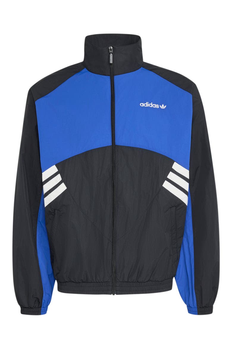 Colorblocked Performance Track Jacket, Main, color, BLACK/ TEAM ROYAL BLUE