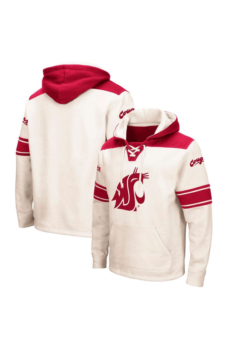 COLOSSEUM Men's Colosseum Cream Washington State Cougars 2.0 Lace-Up Pullover Hoodie, Main, color, Cream