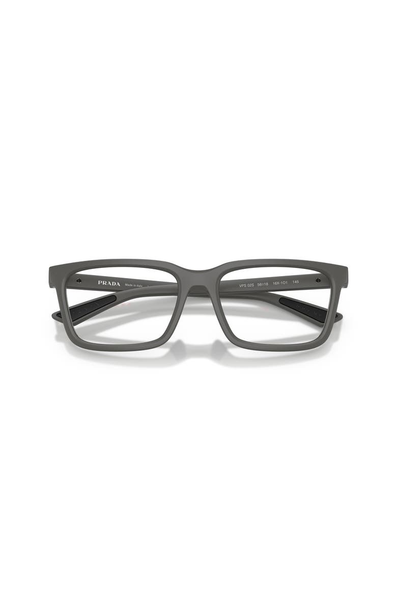 Prada Linea Rossa 54mm Rectangle optical glasses, Alternate, color, Grey