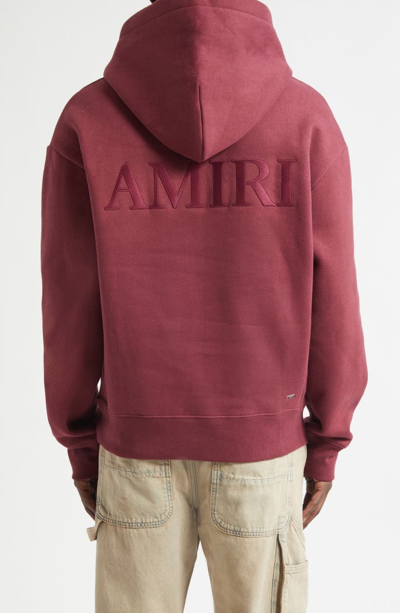 AMIRI Oversize Logo Embroidered Hoodie, Alternate, color, Aged Port