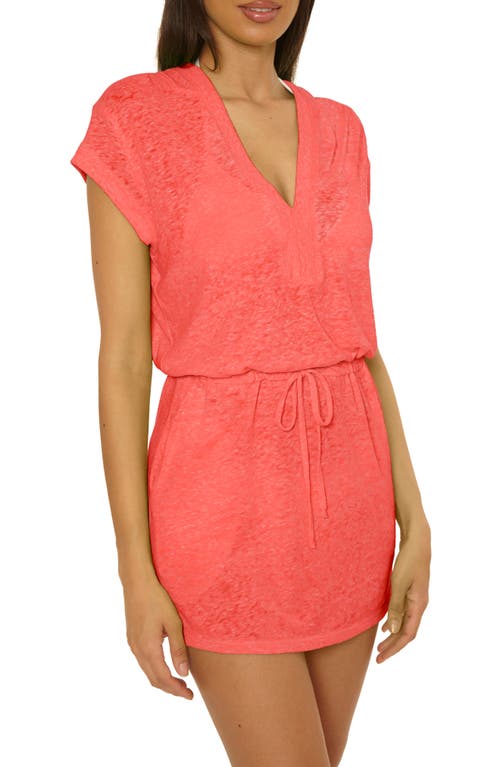 Becca Beach Date Hooded Cover-up Dress In Red