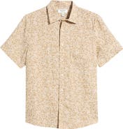 Nordstrom Shadows Short Sleeve Linen Button Front Shirt