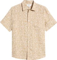 Nordstrom Shadows Short Sleeve Linen Button Front Shirt
